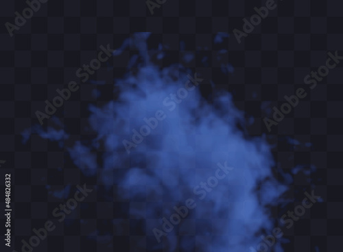 Fog or smoke isolated special effect on transparent background. Red vector cloudiness, mist or smog background.