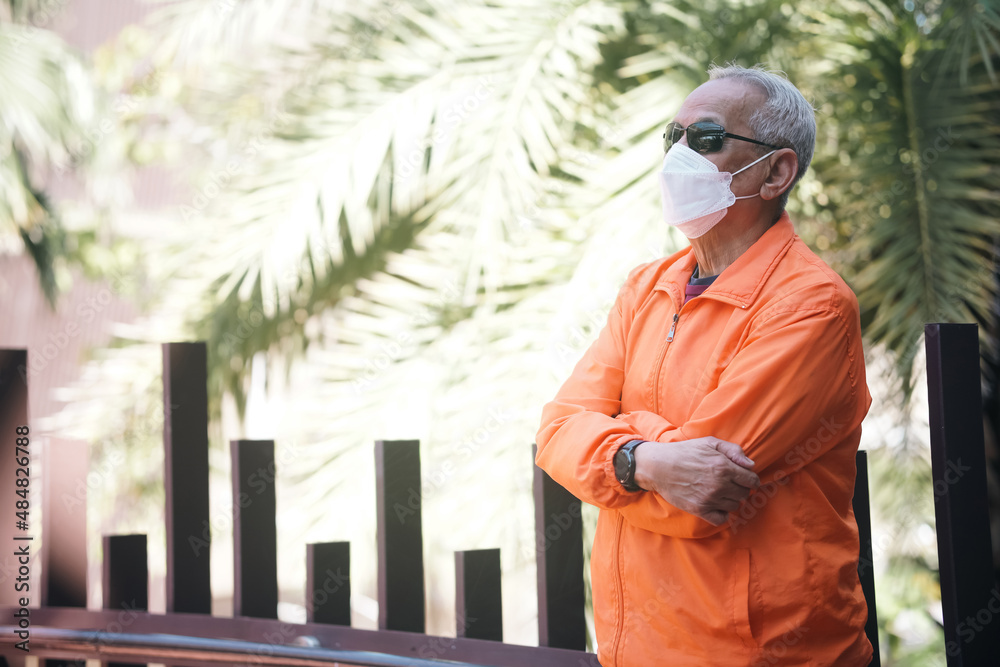 old elderly senior elder man relaxing on terrace. old elderly senior elder man relaxing on terrace.