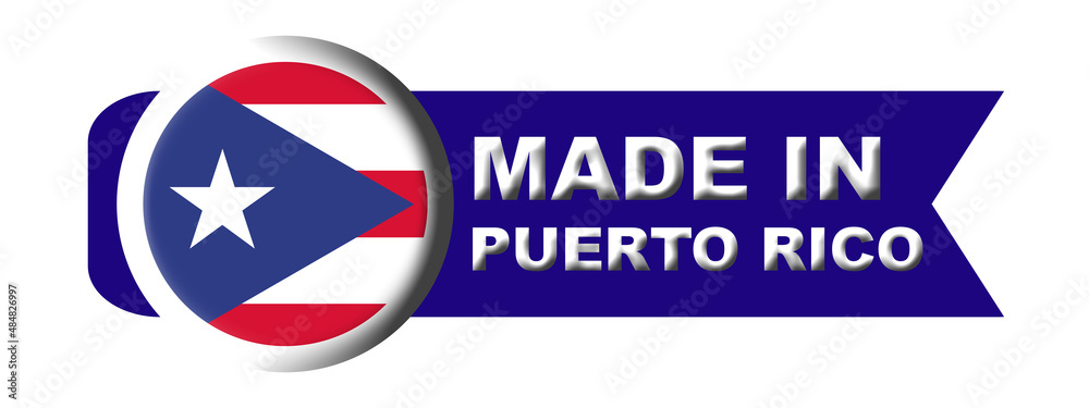 Made in Puerto Rico Circular Flag Concept - 3D Illustration