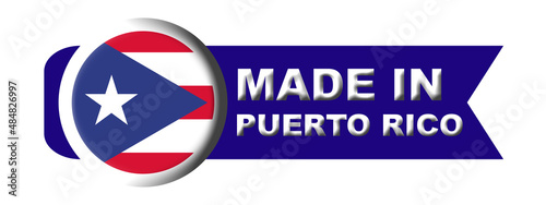 Made in Puerto Rico Circular Flag Concept - 3D Illustration