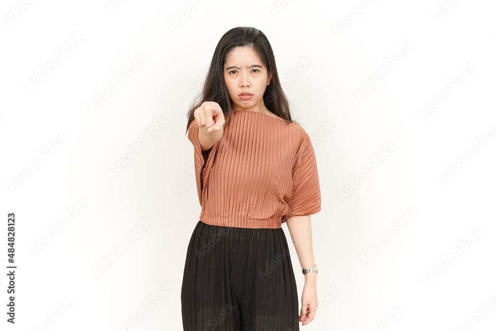 Angry and Feeling Upset Of Beautiful Asian Woman Isolated On White Background Angry and Feeling Upset Of Beautiful Asian Woman Isolated On White Background