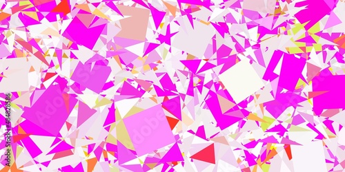 Light Pink, Green vector background with triangles.