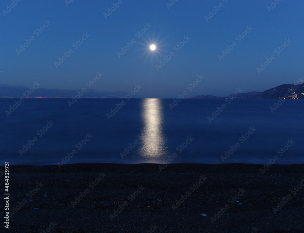 Moon over Corinthian sea