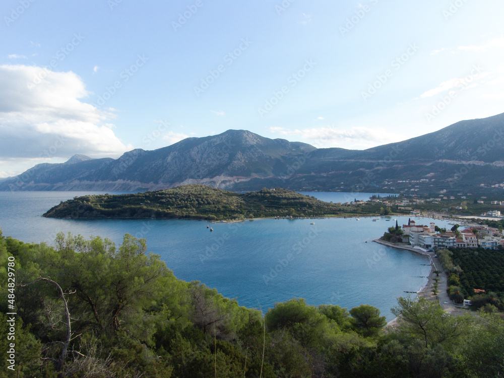 A panoramic view of Epidauros ancient city in greece A panoramic view of Epidauros ancient city in greece