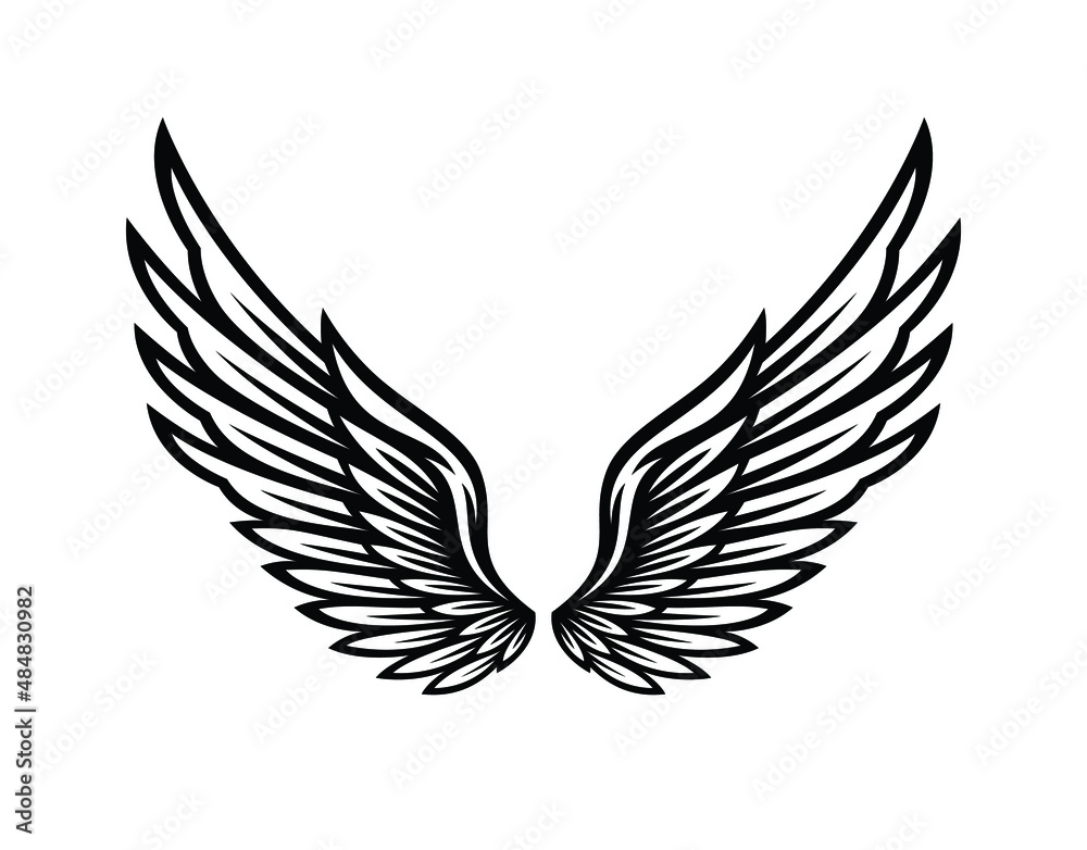 wings icon vector illustration, wings design, vector wings black and white wings icon vector illustration, wings design, vector wings black and white