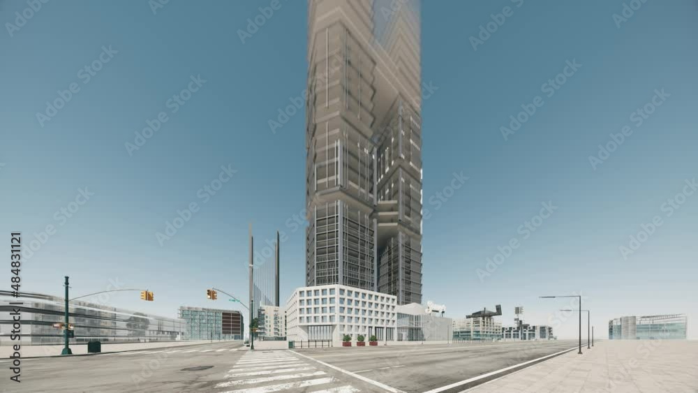 Construction of a large area with skyscrapers. Process of building new high rise buildings. Hyperlapse time lapse of construction city. Construction of a large area with skyscrapers. Process of building new high rise buildings. Hyperlapse time lapse of construction city.