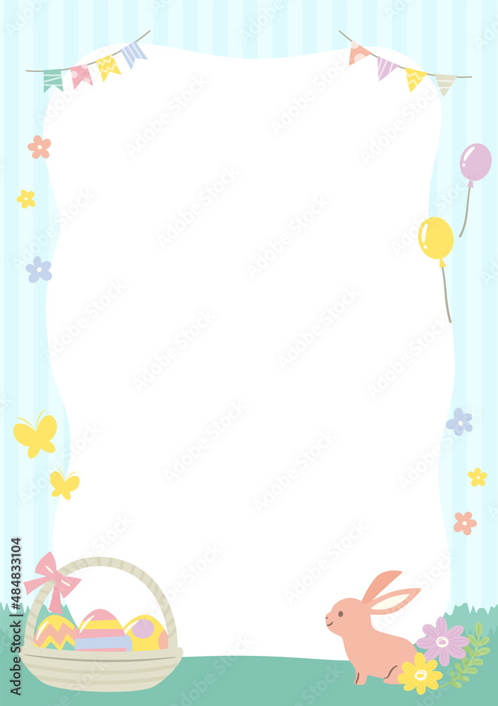 easter illustration with bunnies and easter eggs easter illustration with bunnies and easter eggs