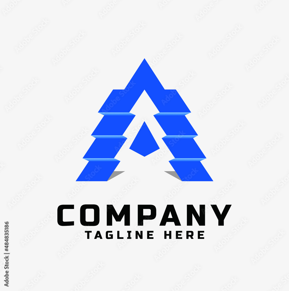 Letter A modern and building logo design Letter A modern and building logo design
