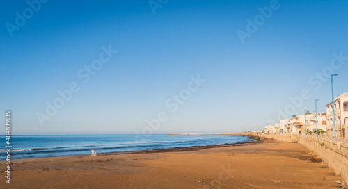 Panorama of Mediterranean Sea at Dawn in Donnalucata  Scicli  Ragusa  Sicily  Italy  Europe