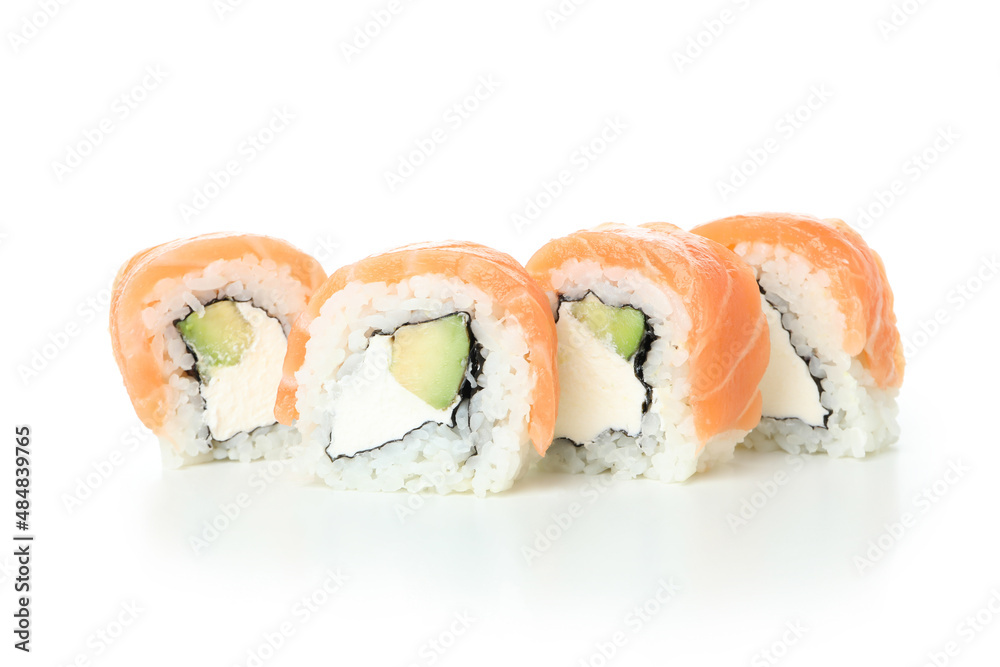 Group of Philadelphia rolls isolated on white background Group of Philadelphia rolls isolated on white background