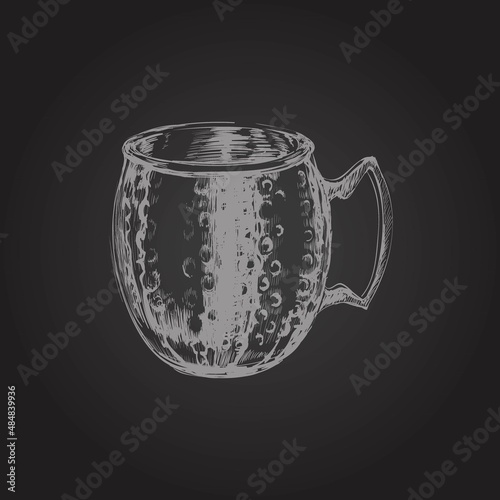 Moscow Mule Emty Mug Hand Drawn Drink Vector Illustration