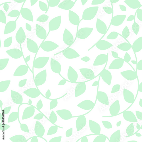 Seamless pattern with plant elements. Spring  summer pattern with branches and leaves.