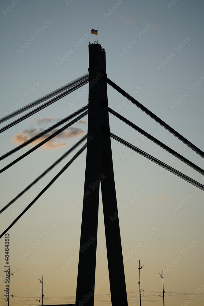 Fototapeta premium cable bridge over the river
