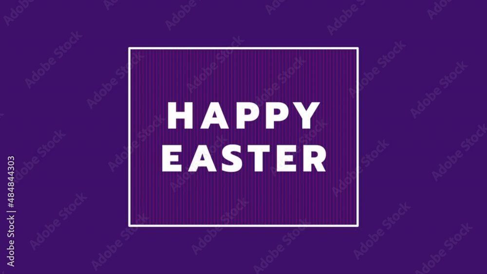 Happy Easter with white frame and striped lines, motion holidays and promo style background Happy Easter with white frame and striped lines, motion holidays and promo style background