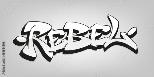 Rebel font in graffiti style. Vector illustration.