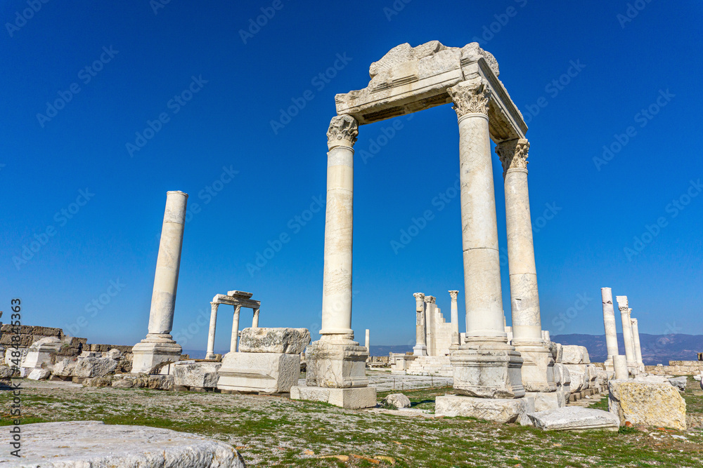 Scenic views from Laodikeia, which is one of the important archaeological remains for the region along with Hierapolis (Pamukkale) and Tripolis in Turkey