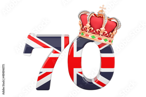 Platinum Jubilee of Elizabeth II, 70th anniversary of the accession of Queen Elizabeth II , 3D rendering photo
