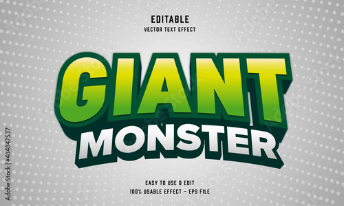 editable giant monster vector text effect with modern style design, usable for logo or company campaign 
