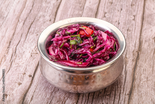 Pickled red cabbage with herbs