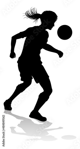 Female Soccer Football Player Woman Silhouette
