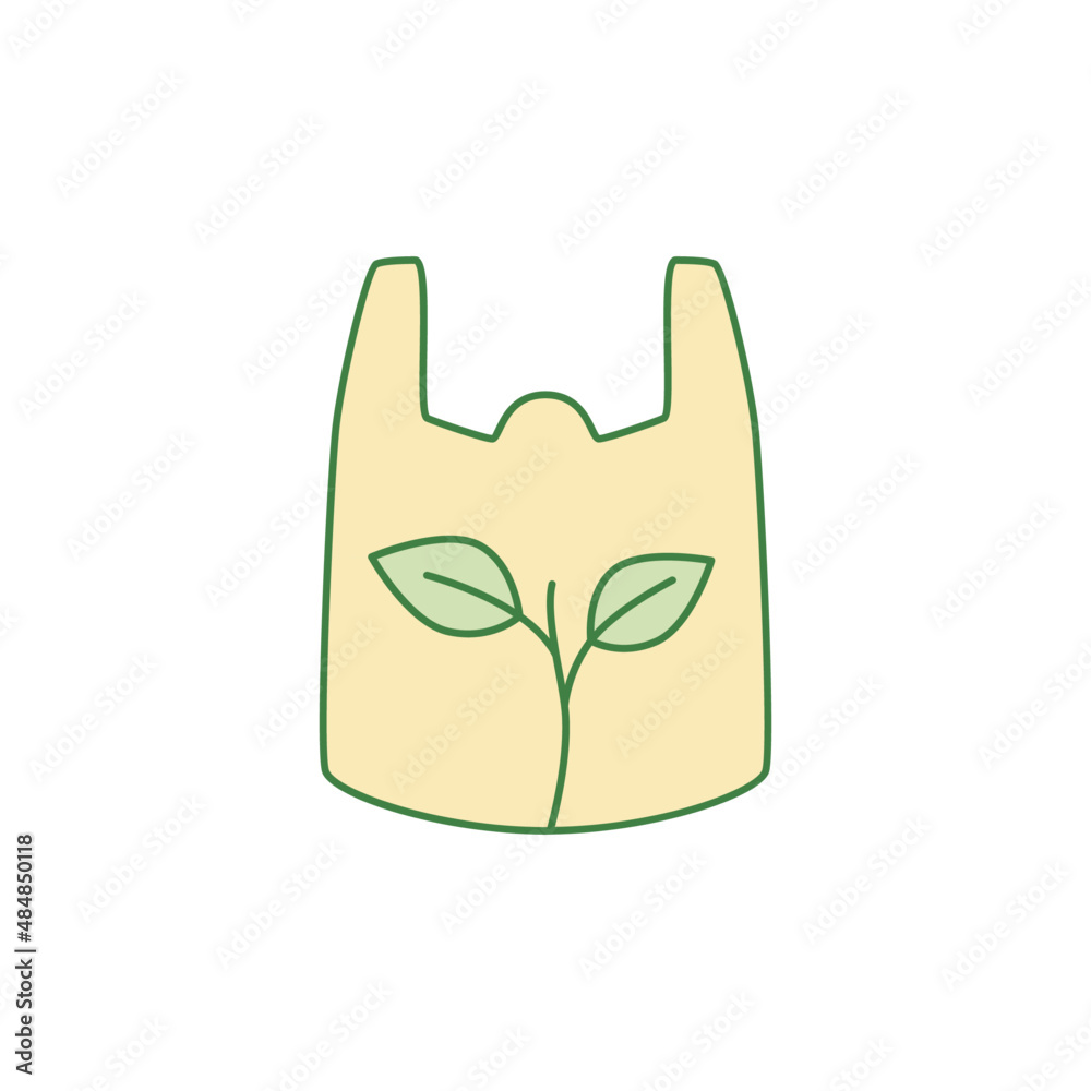 Reuse plastic bag icon in color icon, isolated on white background Reuse plastic bag icon in color icon, isolated on white background