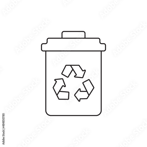 Recycle bin icon line style icon, style isolated on white background