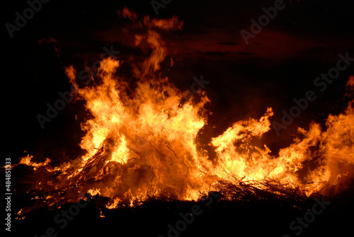 Easter fire as a symbol for natural forces, destruction and myths . © Martin