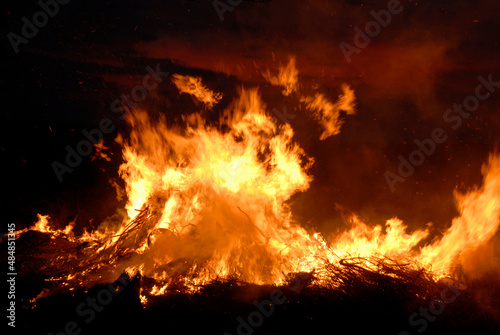 Easter fire as a symbol for natural forces, destruction and myths . © Martin