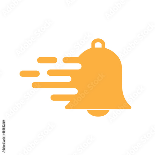 fast bell flat logo design, vector graphic symbol icon illustration creative idea