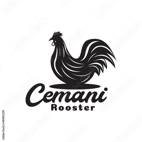 black rooster cemani logo design, vector graphic symbol icon illustration creative idea