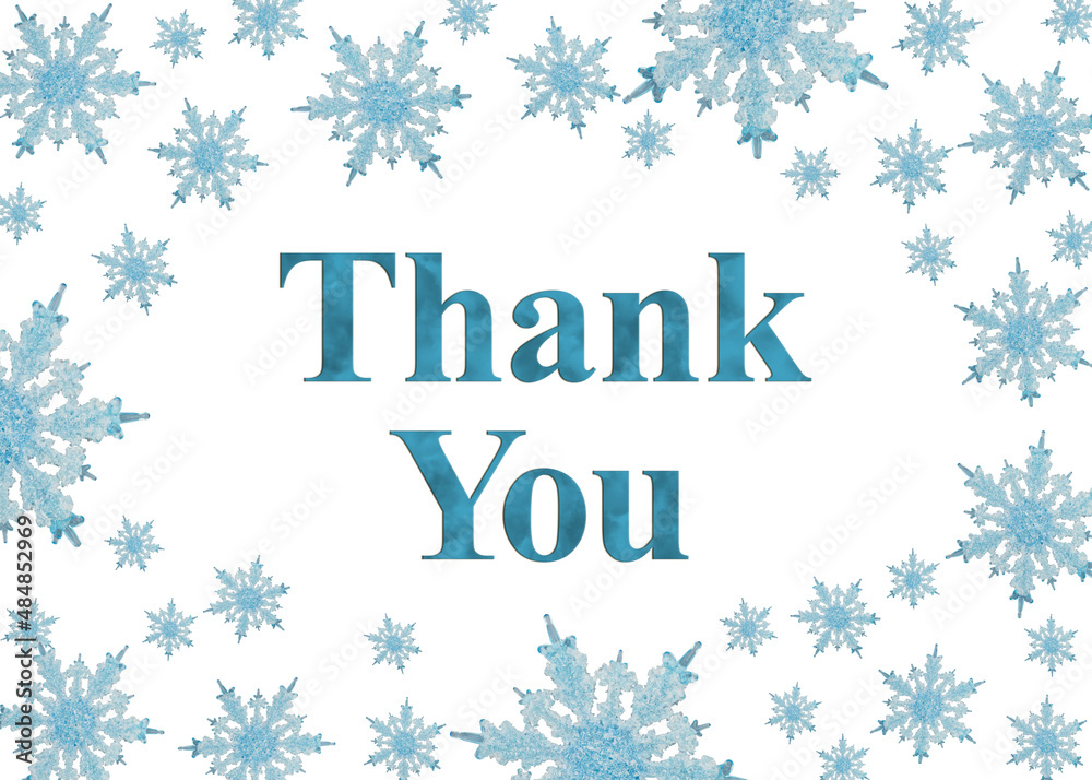 Thank You message with snowflakes