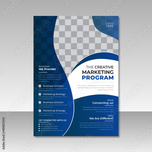 Corporate Business flyer template vector design, Flyer Template abstract shape used for business poster layout, IT Company flyer, corporate banners, and leaflets. Graphic design layout.
