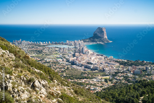 view of Calpe and the surrounding area from the Olta mountain 