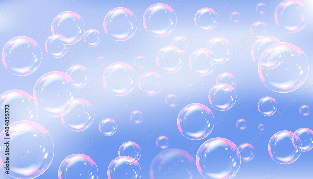 Abstract background with blue sky and air bubbles