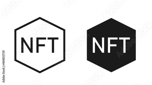 NFT coin. Non Fungible Token. Blockchain technology.