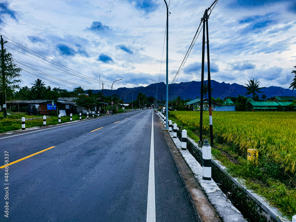 asphalt road to the mountains 