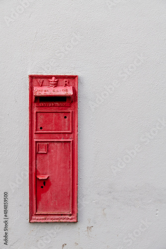 Red postal point,stylish mailboxes © zibikortas