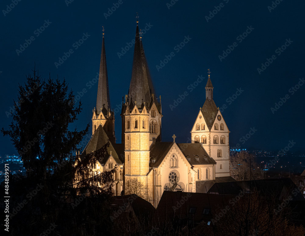 Marienkirche der Stadt Gelnhausen am Abend