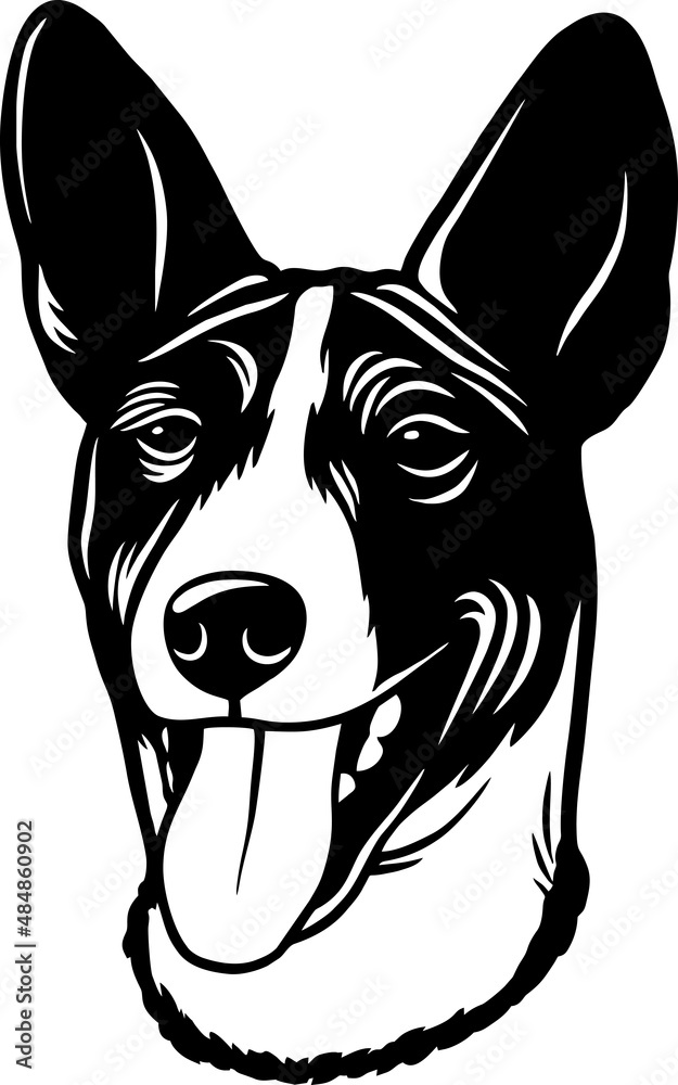Basenji - Funny Dog, Vector File, Stencil for Tshirt