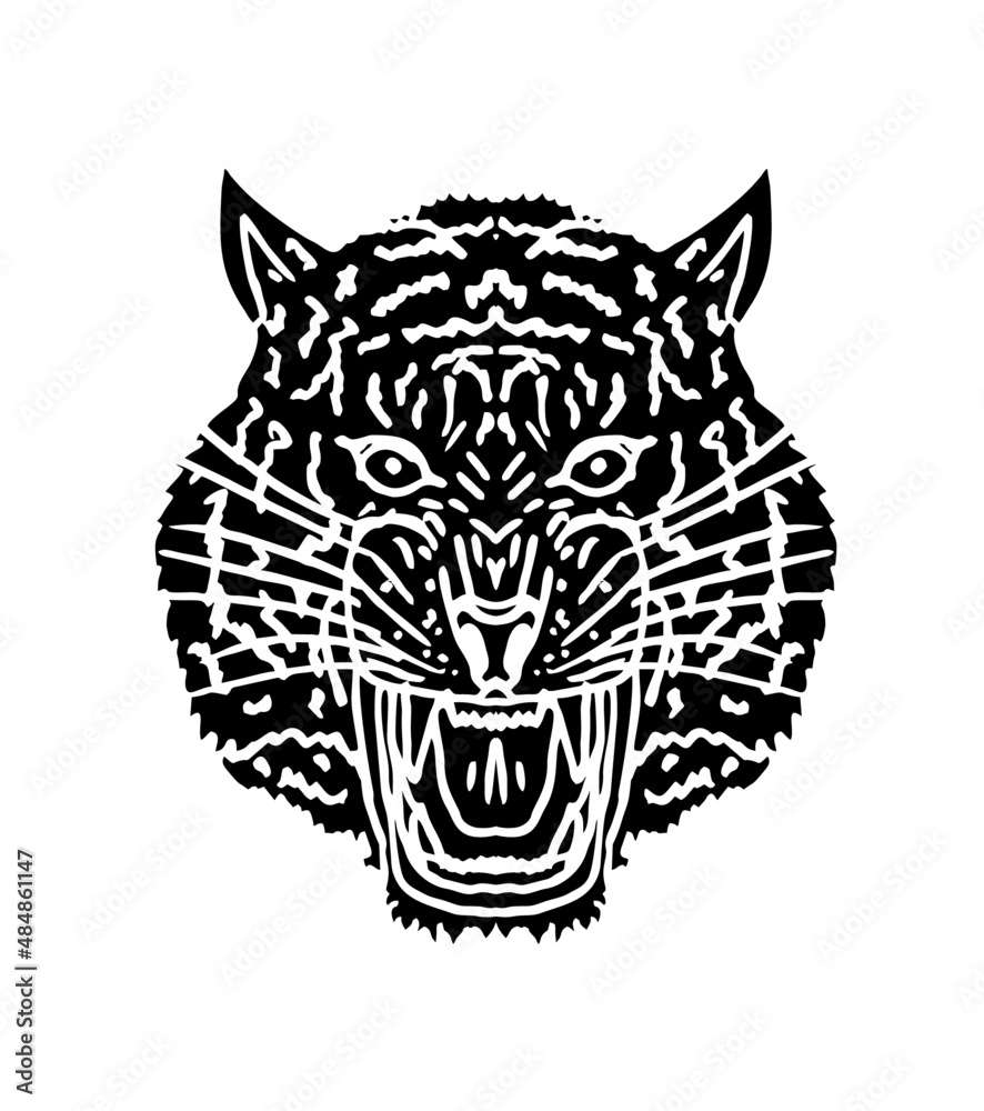 Fototapeta premium Tattoo tribal wild cats tiger graphic design vector art