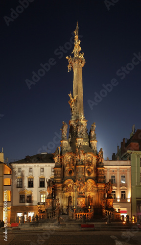 Holy Trinity column at Upper Square (Horni namesti) in Olomouc. Moravia. Czech Republic