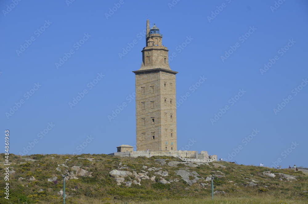 La Coruña, España. Ciudad costera gallega donde destaca su impresionante Torre de Hércules. 