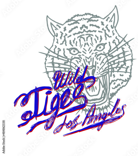 Canvas Print Tattoo tribal wild cats tiger graphic design vector art