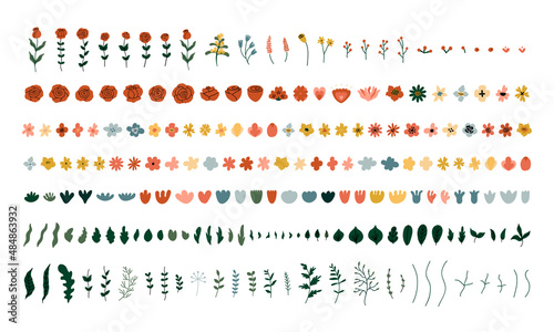 Set of hand drawn design elements for Valentine's Day