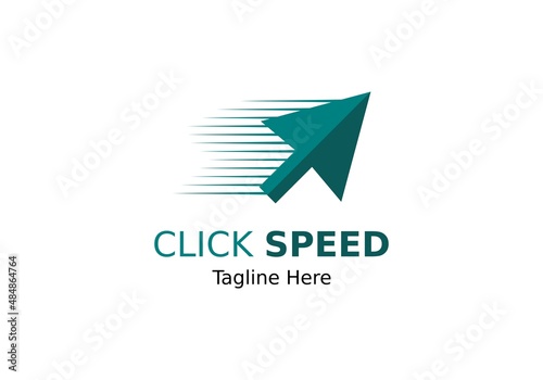 fast arrow logo vector template. click speed.