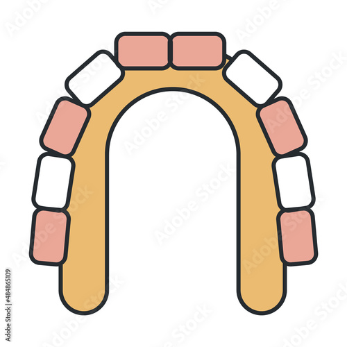 maxilla icon from dentist collection. Thin outline maxilla, prey, paint detailed offset lineal color icon isolated on white background. Line vector maxilla sign, symbol for web and mobile