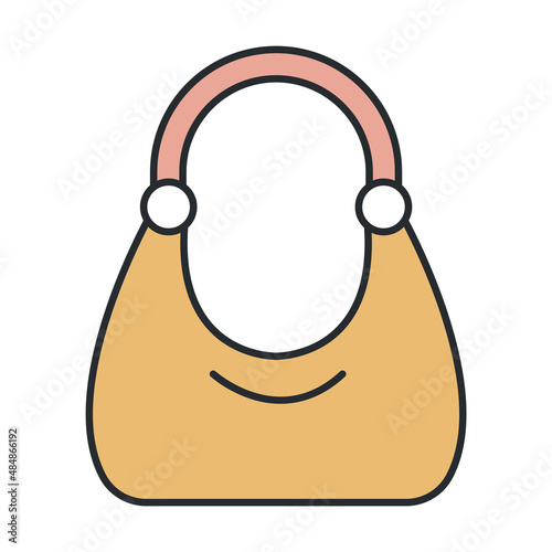 hobo bag icon from clothes collection. Thin outline hobo bag, bag, hobo detailed offset lineal color icon isolated on white background. Line vector hobo bag sign, symbol for web and mobile