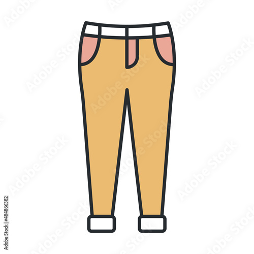 boyfriend low jean icon from clothes collection. Thin outline boyfriend low jean, vector, illustration detailed offset lineal color icon isolated on white background. Line vector boyfriend low jean