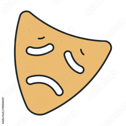 tragedy icon from cinema collection. Thin outline tragedy, sad, play detailed offset lineal color icon isolated on white background. Line vector tragedy sign, symbol for web and mobile