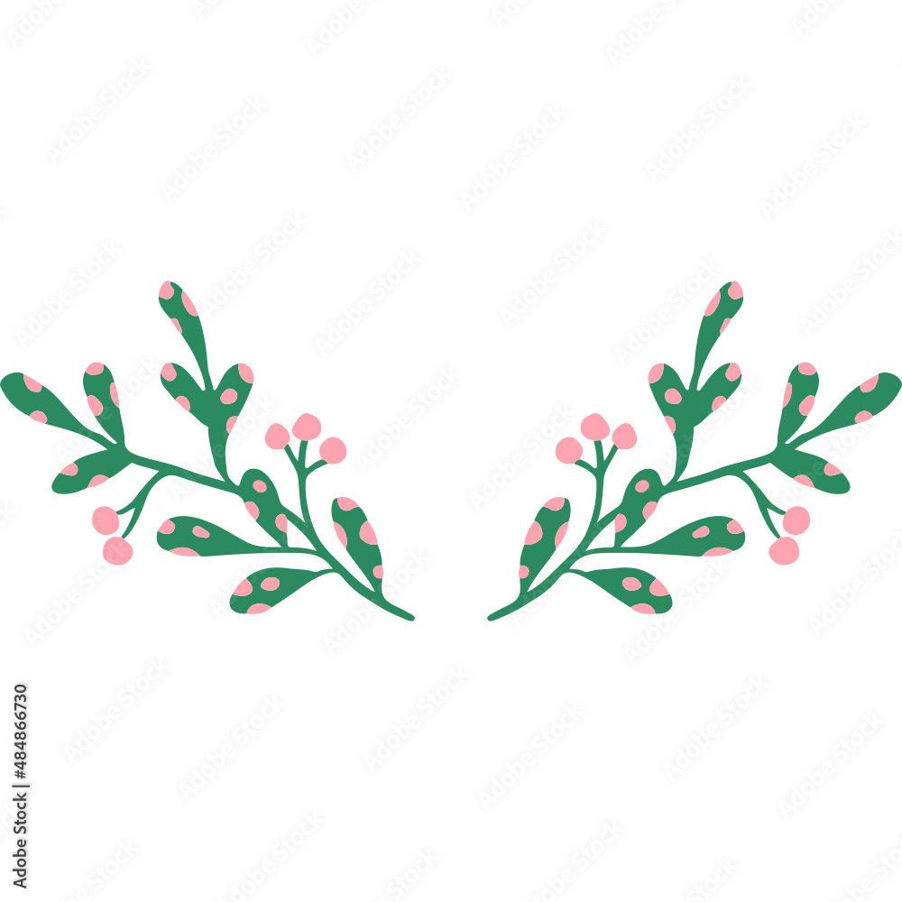 Flower decoration vector illustration in flat color design